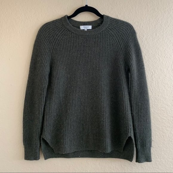 Madewell Sweaters - MADEWELL 100% Cashmere Ribbed Olive Sweater XS